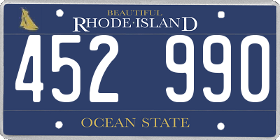 RI license plate 452990