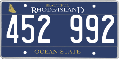 RI license plate 452992