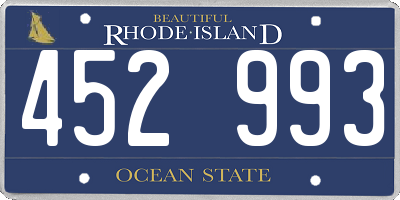 RI license plate 452993