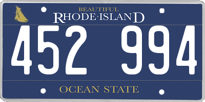 RI license plate 452994