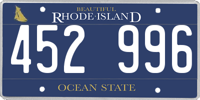 RI license plate 452996