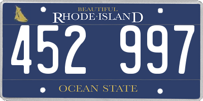 RI license plate 452997