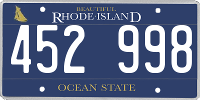 RI license plate 452998
