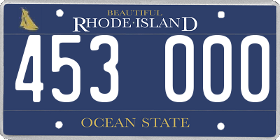 RI license plate 453000
