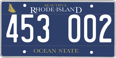 RI license plate 453002