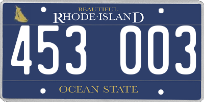 RI license plate 453003