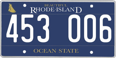 RI license plate 453006