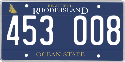 RI license plate 453008
