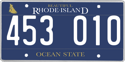 RI license plate 453010