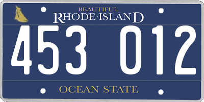 RI license plate 453012