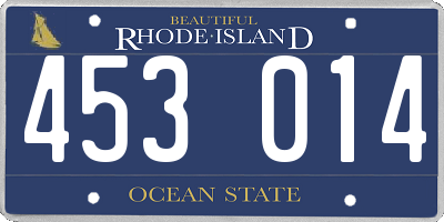 RI license plate 453014