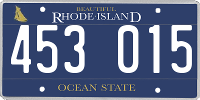 RI license plate 453015