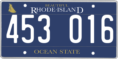 RI license plate 453016