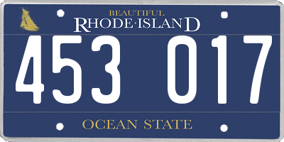 RI license plate 453017