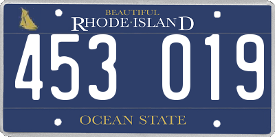 RI license plate 453019