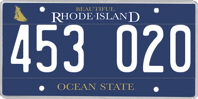 RI license plate 453020