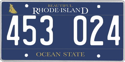 RI license plate 453024
