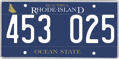 RI license plate 453025