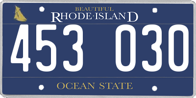 RI license plate 453030