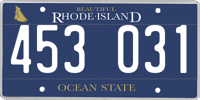 RI license plate 453031