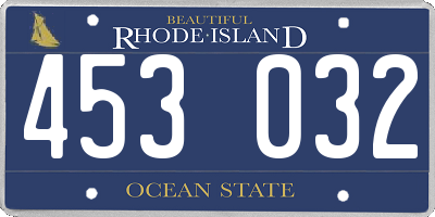 RI license plate 453032