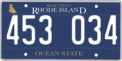 RI license plate 453034