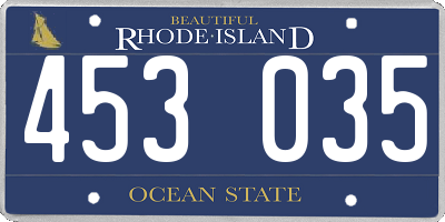 RI license plate 453035
