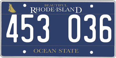 RI license plate 453036