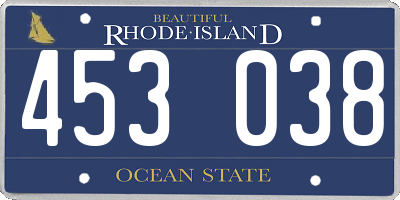RI license plate 453038