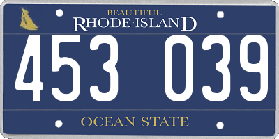 RI license plate 453039