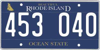 RI license plate 453040
