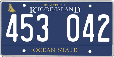 RI license plate 453042