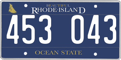 RI license plate 453043