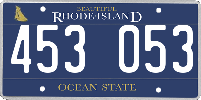 RI license plate 453053