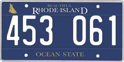 RI license plate 453061