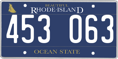 RI license plate 453063
