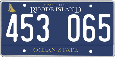RI license plate 453065