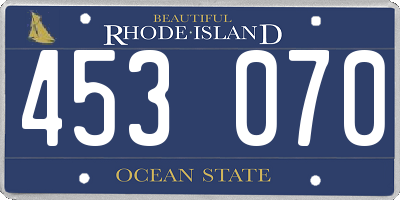 RI license plate 453070