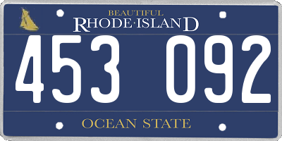 RI license plate 453092