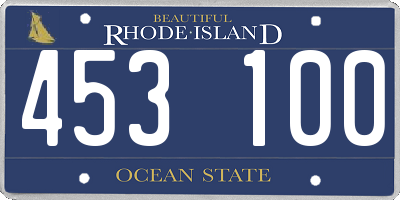 RI license plate 453100