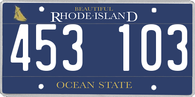 RI license plate 453103
