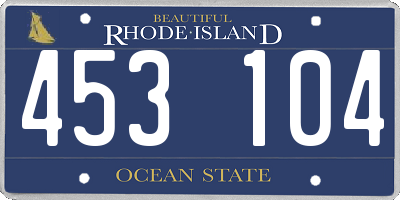 RI license plate 453104
