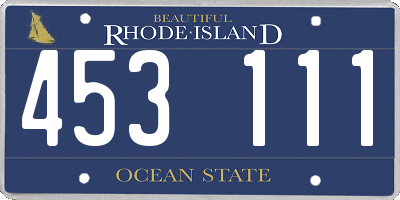 RI license plate 453111