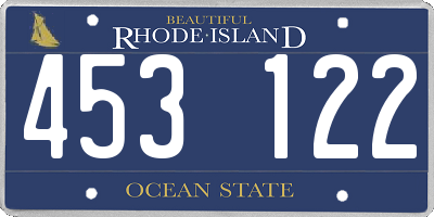 RI license plate 453122