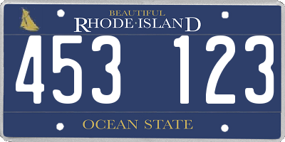 RI license plate 453123