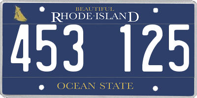 RI license plate 453125