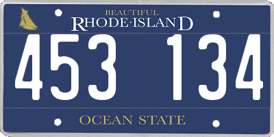 RI license plate 453134