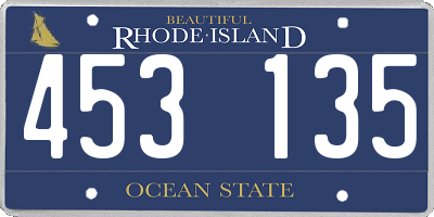 RI license plate 453135