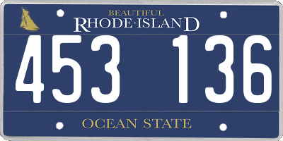 RI license plate 453136