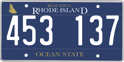 RI license plate 453137